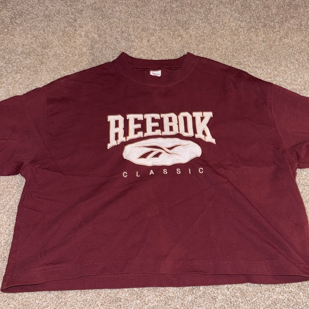 embroidered reebok crop top